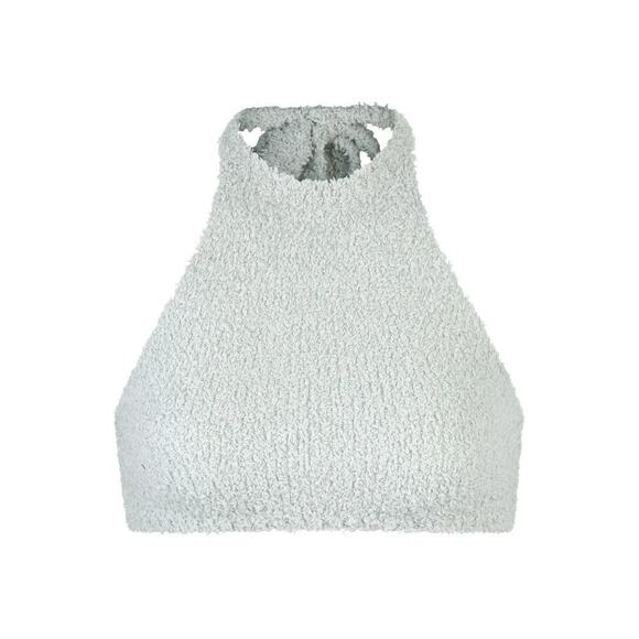 SKIMS Cozy Knit Halter Bra Top Tie Neck Bralette in Aqua Blue NWT Size 2X 3X - Picture 2 of 10